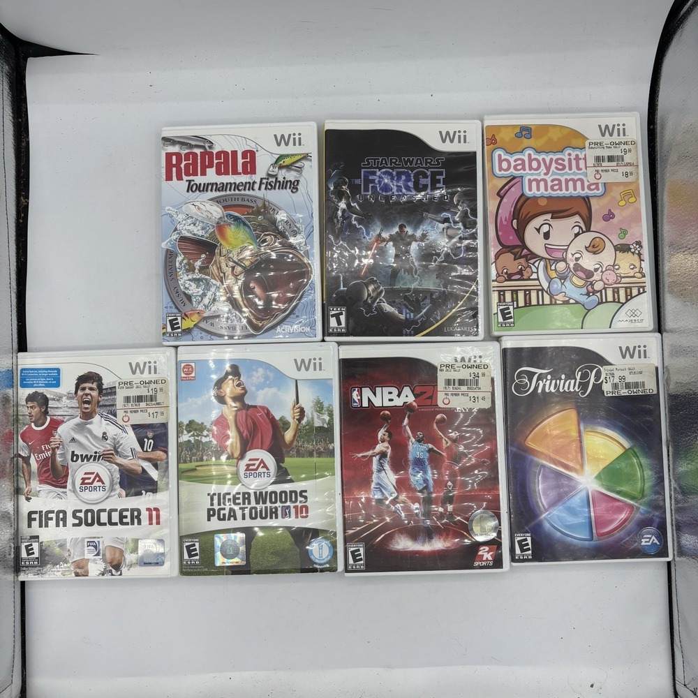 Nintendo Wii Video Games Lot of 7 Kids & Sports Star Golf Soccer Fish